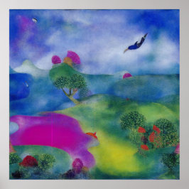 Poster Pastura Impressionista Moderna pelo Mar