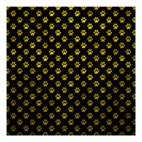 Pata-Cão Imprimir Falso Metálico Preto Dourado Fun