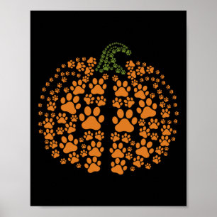 Poster Pata de Cães Imprimir Pumpkin Outono Amante de os