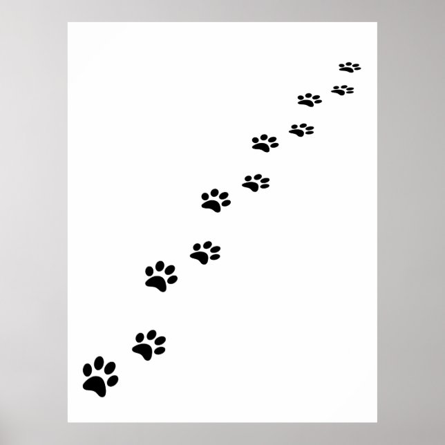Poster Pata de gato preto em branco (Frente)