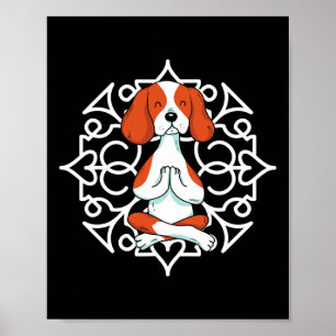 Poster Patas de Beagle Praticante de Yoga com Cachorro Me