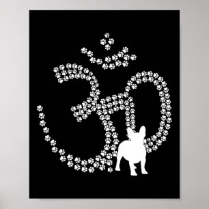 Poster Patas de cachorro Om Bulldog Francês Yoga Aum Ohm