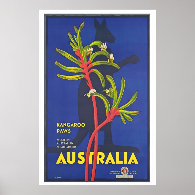 Poster Patas de Canguru da Austrália Austrália Ocidental (Frente)