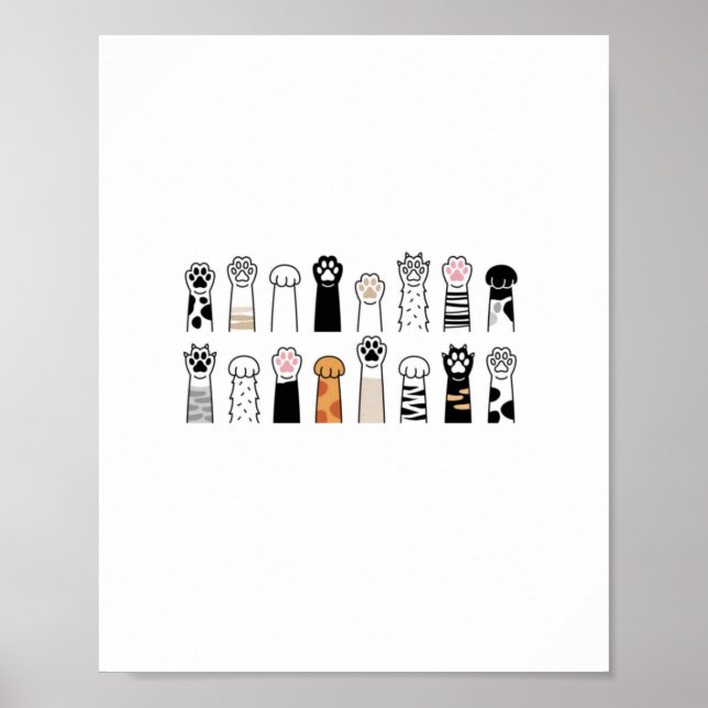Poster patas de gato e cachorro fofos (Frente)