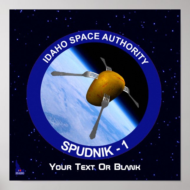Poster Patch da Missão de Satélite Idaho Spudnik (Frente)