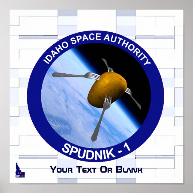 Poster Patch da Missão de Satélite Idaho Spudnik (Frente)