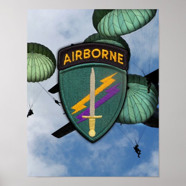 Pôster Patch de Assuntos Civis do USACAPOC Especial Ops I (Frente)