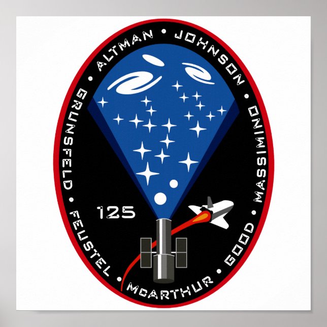 Poster Patch de missão STS 125 (Frente)