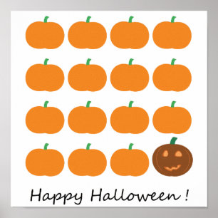 Poster Patch Feliz de Abóbora do Halloween