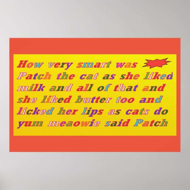 Poster Patch o gato era um design muito fofo e inteligent (Frente)