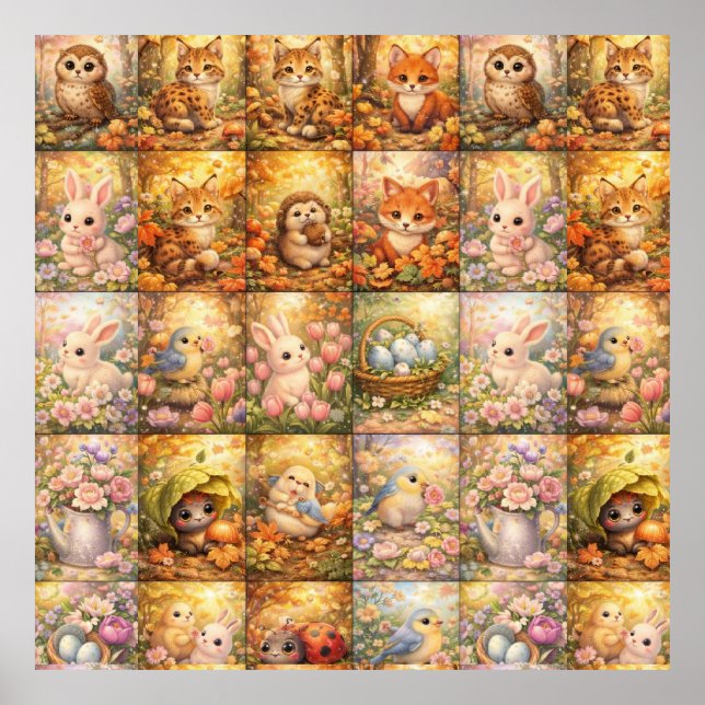 Poster Patchwork, Cozy Inspired Color Block Design (Frente)