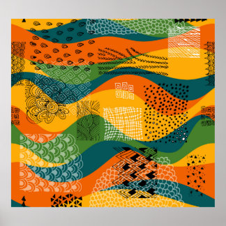 Poster Patchwork da moda: Arte Abstrato não dulante