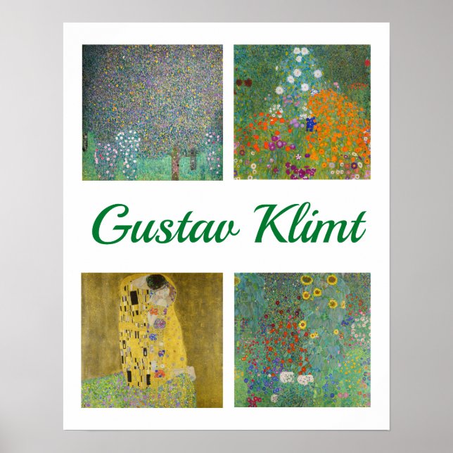 Poster Patchwork de obras de arte do Gustav Klimt (Frente)