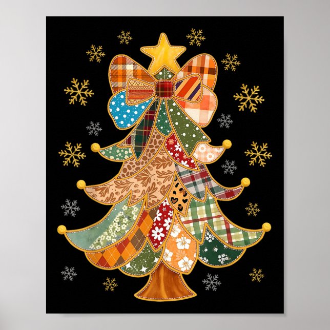 Poster Patchwork Xmas Coquette Lace Feliz Bright Chri (Frente)