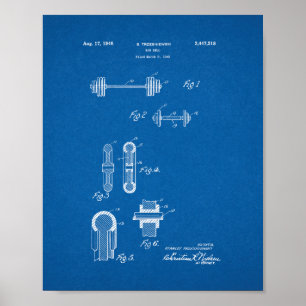 Poster Patente da célula do bar - Blueprint