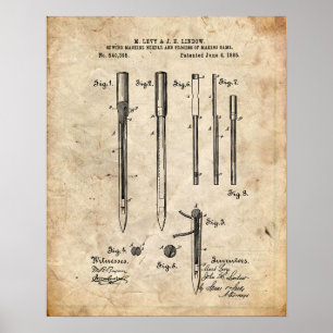 Poster Patente da máquina de costura