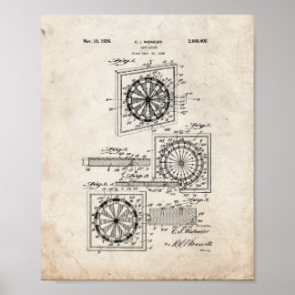 Poster Patente da placa de dardo - Olho antigo