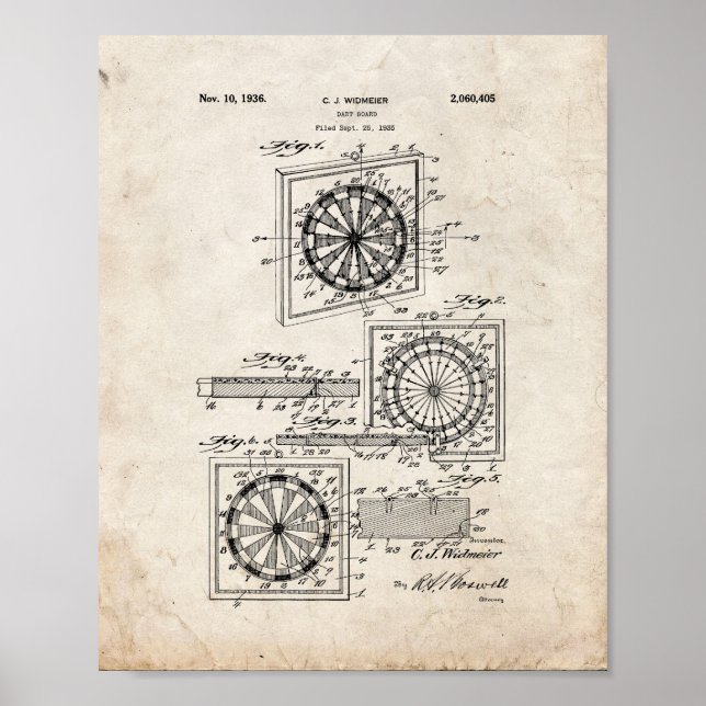 Poster Patente da placa de dardo - Olho antigo (Frente)
