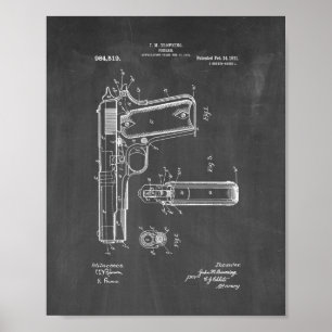 Poster Patente de Arma Colt 1911 - Quadro