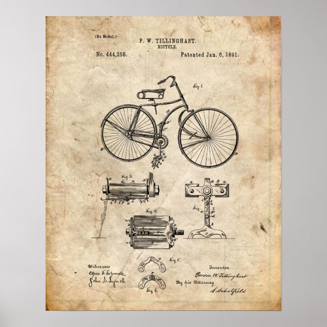Poster Patente de Bicicleta (Frente)