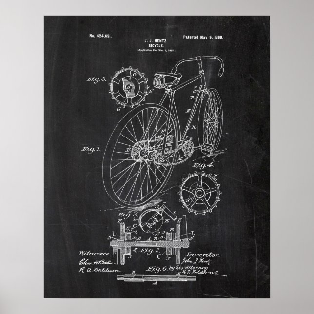 Poster Patente de Bicicleta (Frente)