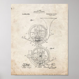 Poster Patente de bronze do instrumento musical - olhar