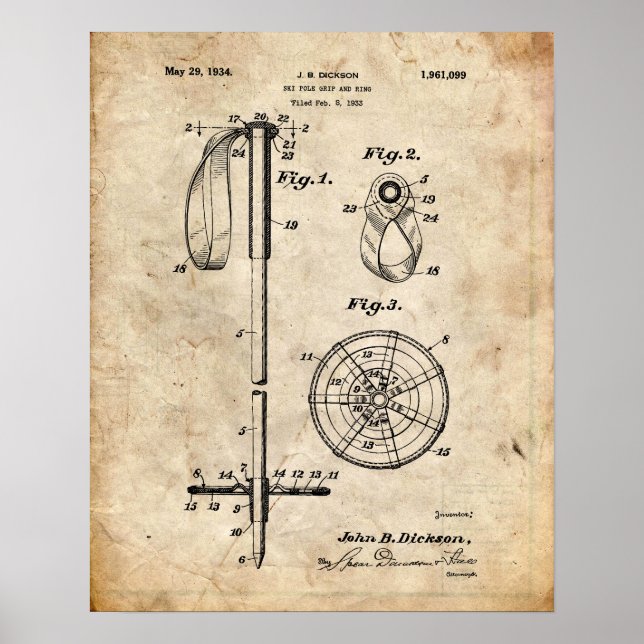 Poster Patente de Esqui (Frente)