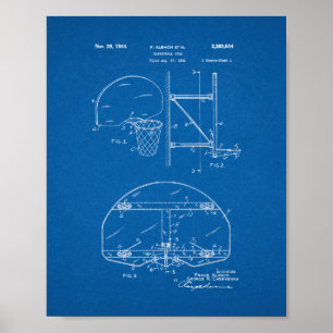 Poster Patente de meta de basquete - Blueprint
