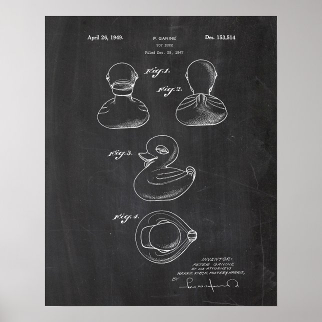 Poster Patente de Pato de Borracha (Frente)