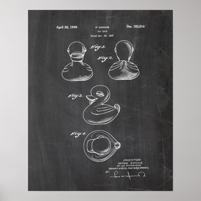 Poster Patente de Pato de Brinquedo (Frente)