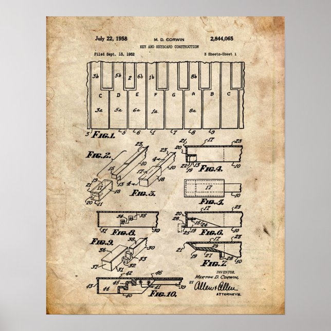 Poster Patente de Piano (Frente)