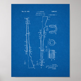 Pôster Patente de Rifle Semiautomática - Blueprint