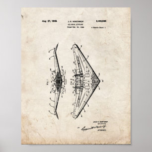 Poster patente do avião da Todo-asa - olhar velho