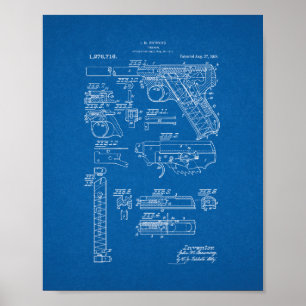 Poster Patente do Colt Woodsman Firearm - Blueprint