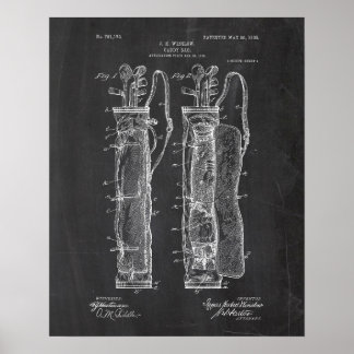 Poster Patente do Golf Caddy Bag