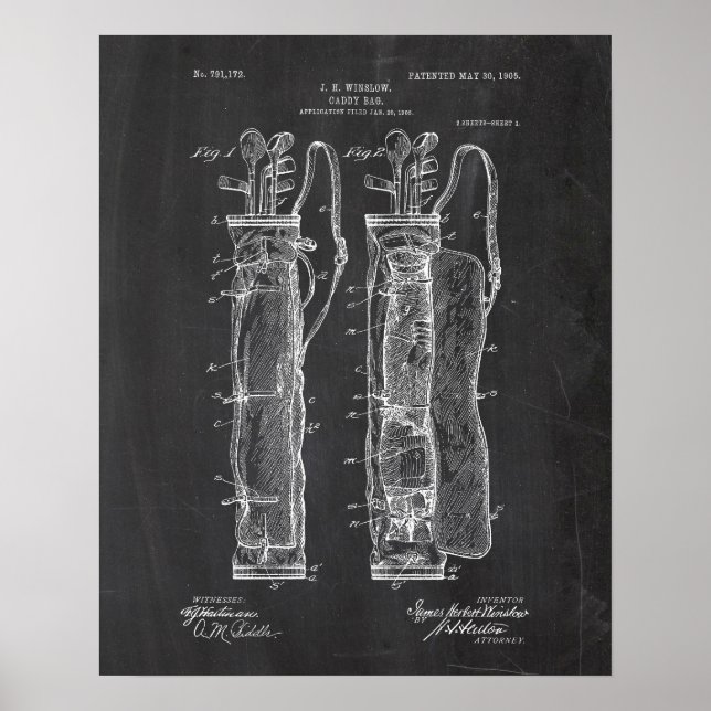 Poster Patente do Golf Caddy Bag (Frente)
