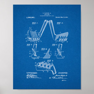 Poster Patente do Golf Club - Blueprint