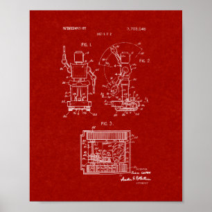 Poster Patente do robô do brinquedo - vermelho de