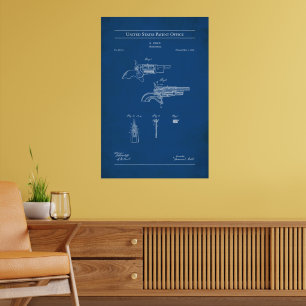 Poster Patente dos EUA 2014 - Revolver Colt, 1858