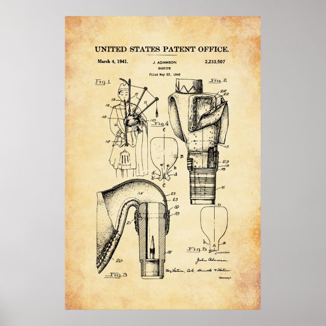 Poster Patente dos EUA - Bagpipe (Frente)