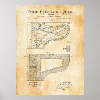 Poster Patente Forte De Piano Steinway 1872