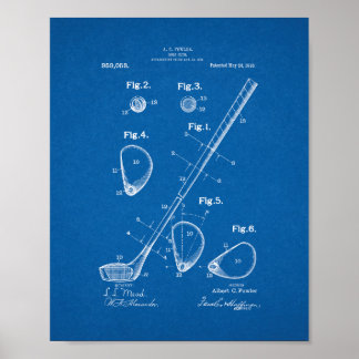 Poster Patente Golf-Club - Blueprint