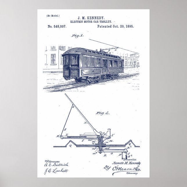 Poster Patente Vintage Streetcar (Frente)