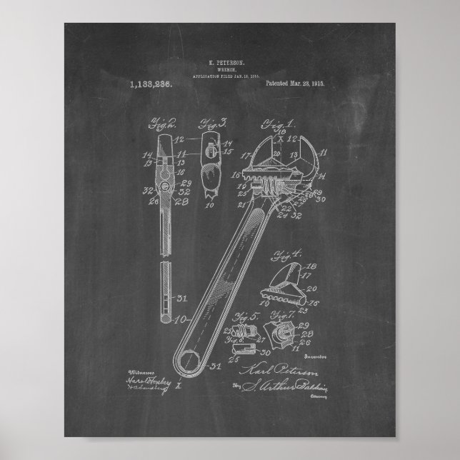 Pôster Patente Wrench - Quadro (Frente)