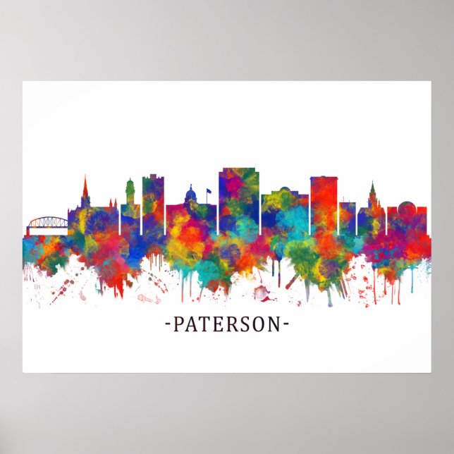 Poster Paterson New Jersey Skyline (Frente)