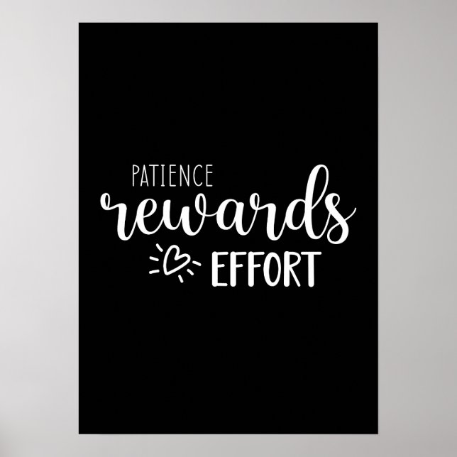 Poster Patience Rewards Effort, Hustle Success Gym (Frente)