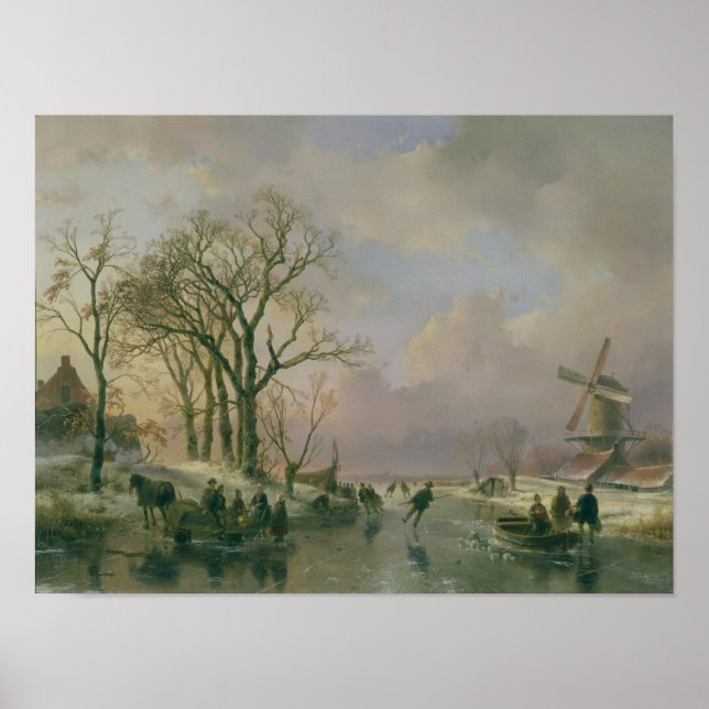 Pôster Patinação na Holanda (Frente)