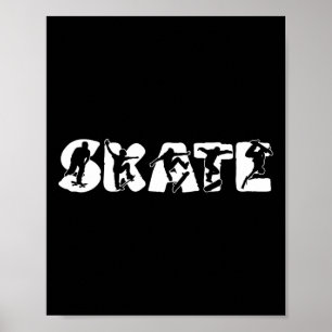 Poster Patinação Silhueta Patinagem Skate Skateboarding