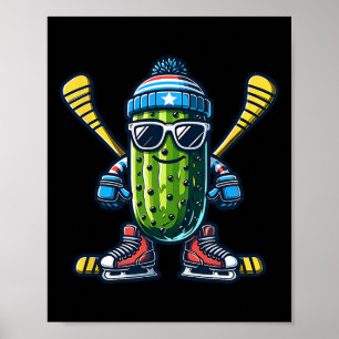 Poster Patinador de Pepino de Hóquei no Gelo Legal
