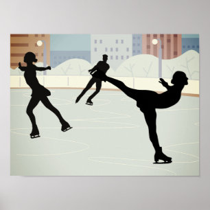Poster patinadores de gelo
